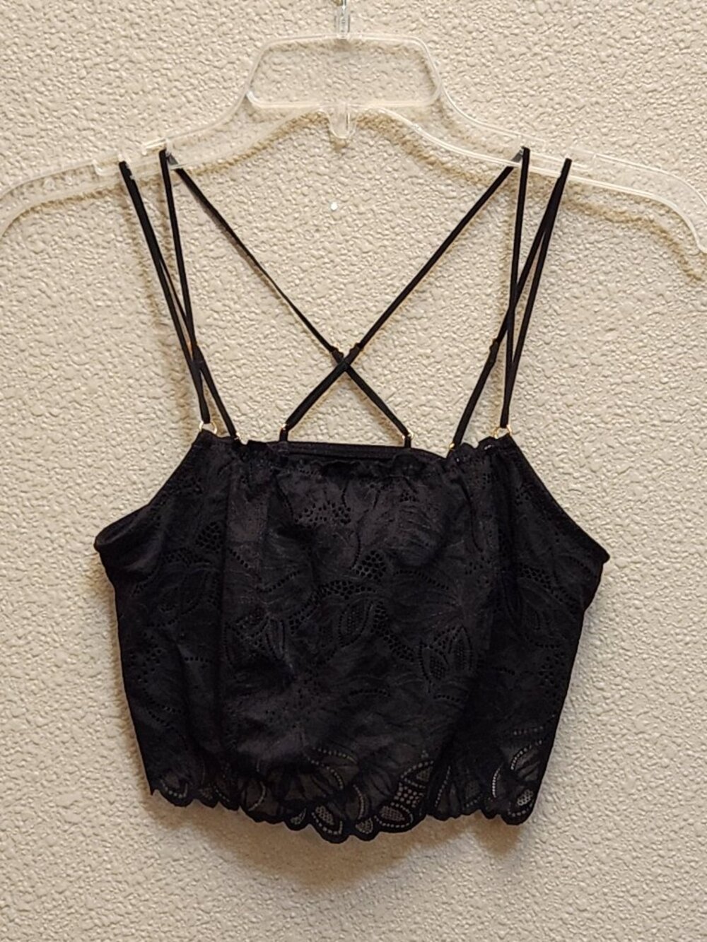 AERIE - Lace Bra Top Bralette Shelft Bra Black - NEW NWT